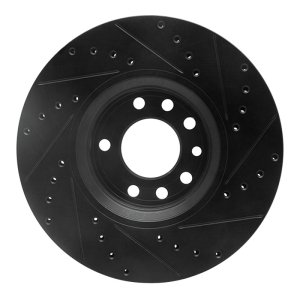 Chevrolet Zafira Brake Rotor (1) - Front Left - R1 Concepts - Drilled & Slotted - Black - `99-`10